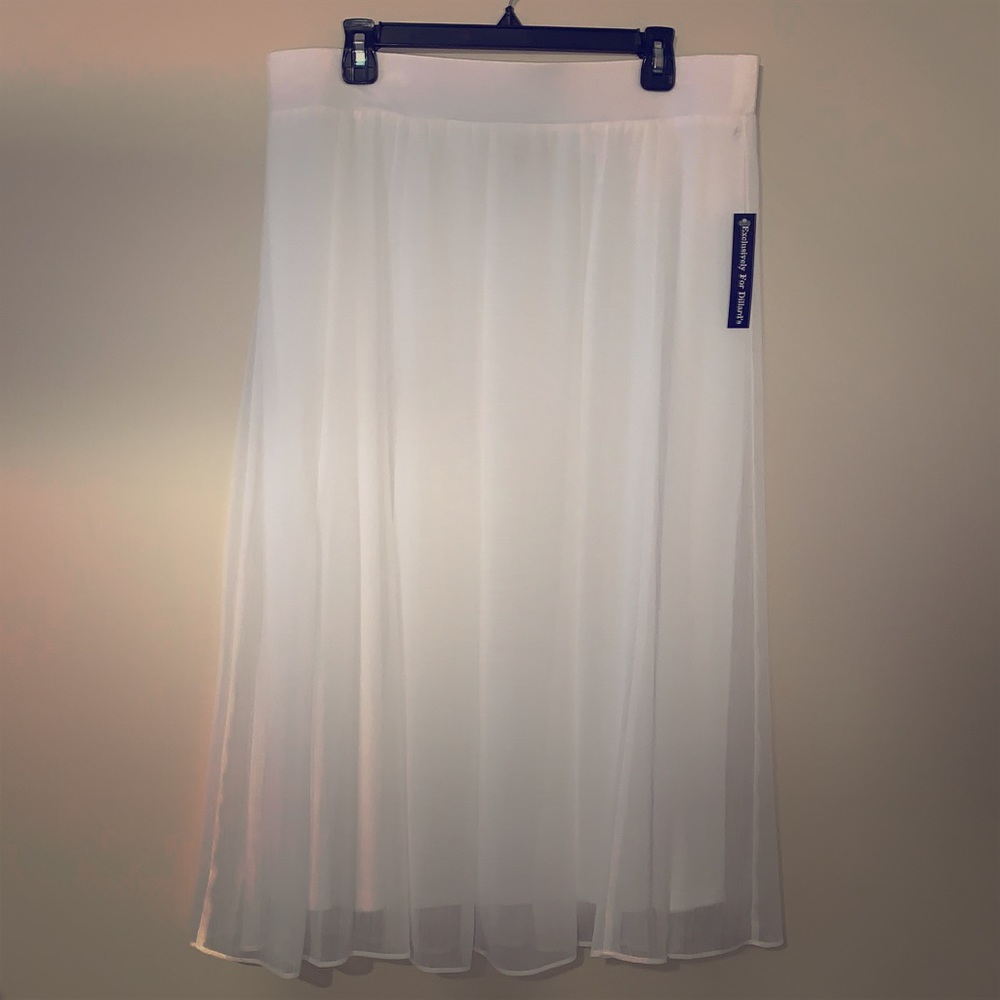NWT! GORGEOUS Ruby Rd. White Sheer Maxi Skirt- L